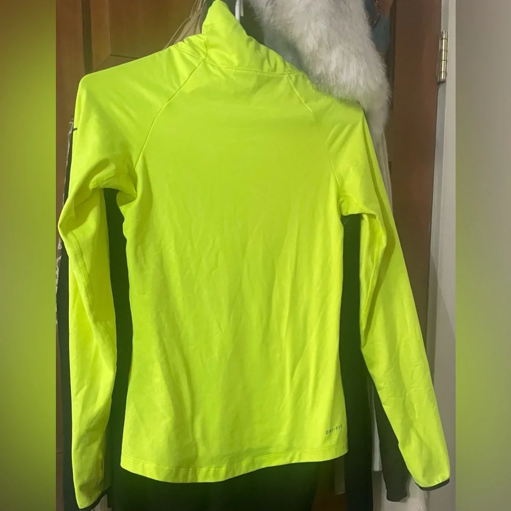 Nike-Pro Dri-Fit Yellow Long-Sleeve Turtleneck Top